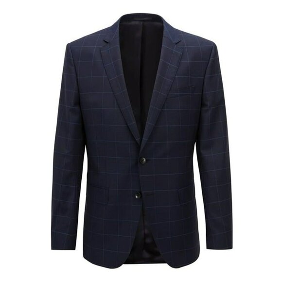 Hugo Boss Men's Dark Navy Windowpane Suit Jacket Size 34R (MSRP $445) - Picture 1 of 8